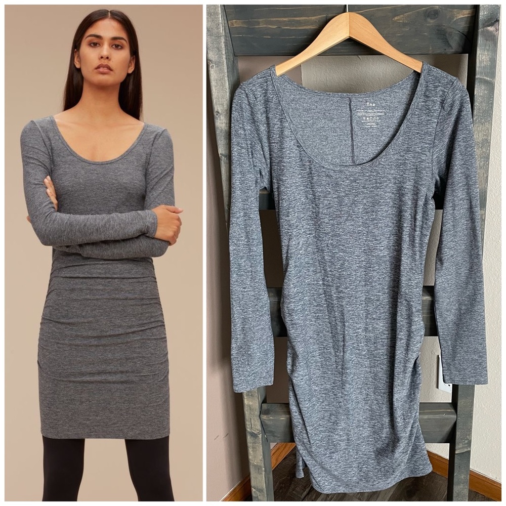 TNA By Aritzia Meadow Bodycon Ruched Dress